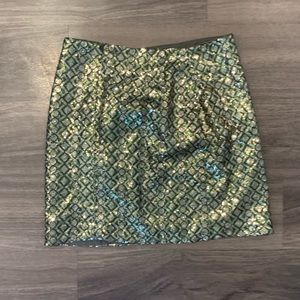 Banana Republic Green and Gold Sequin Skirt